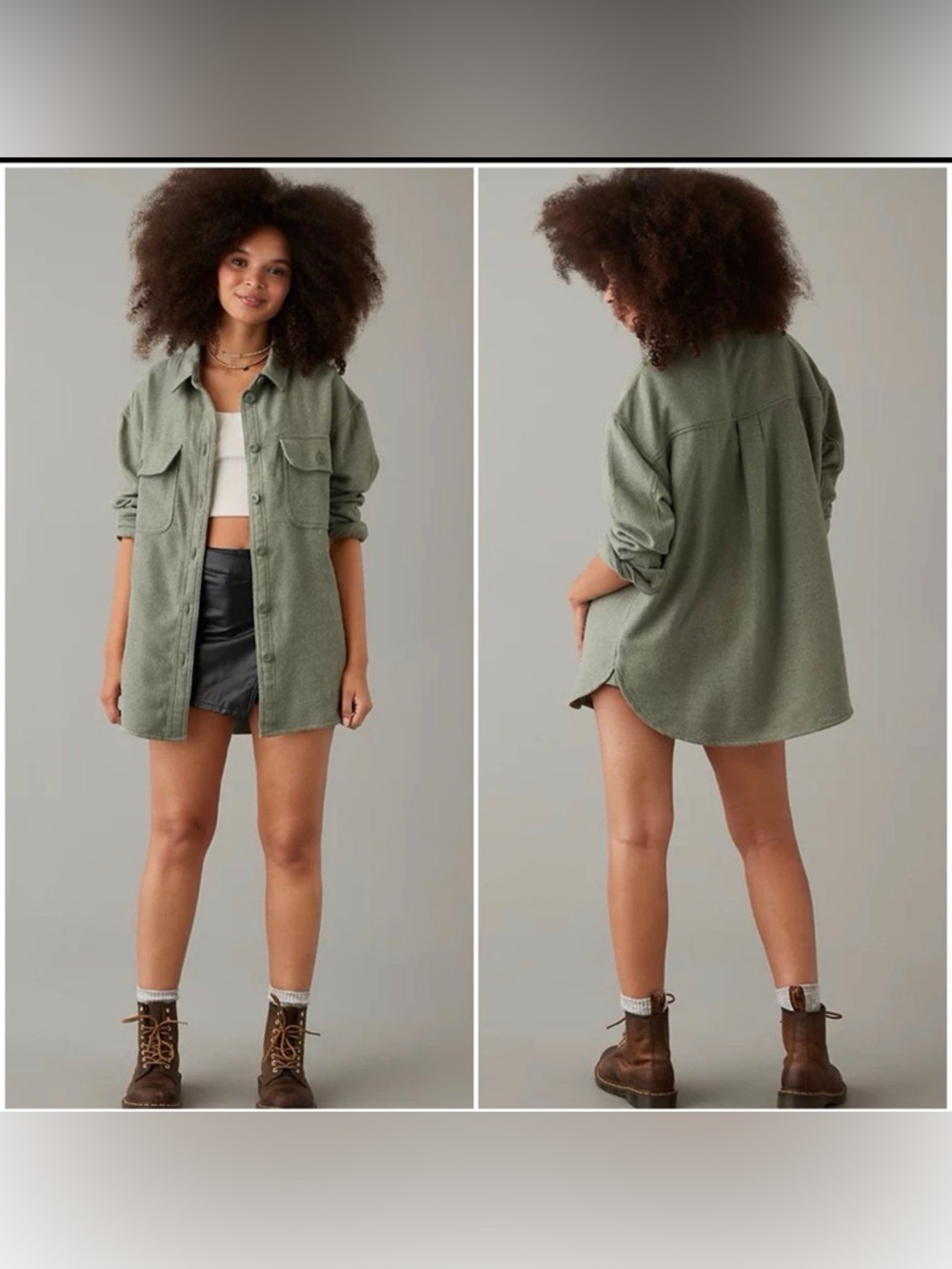 American Eagle oversized fleece cotton shirt - Picture 1 of 6